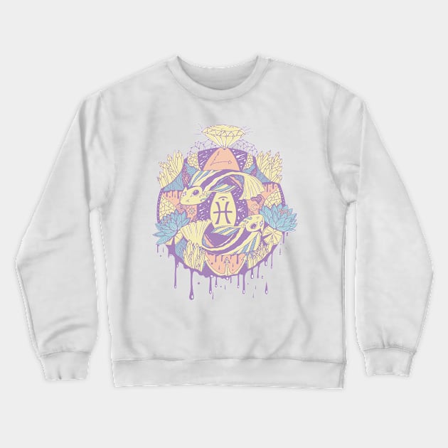 Retro Blend Mystic Pisces Motion Crewneck Sweatshirt by kenallouis